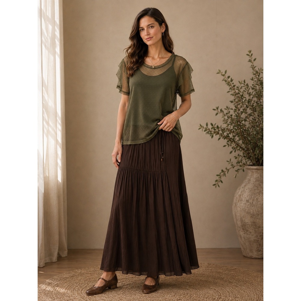 Layering Y2K See Through Whimsigoth Grunge Micro Mesh Lβ Sage Green No Comment